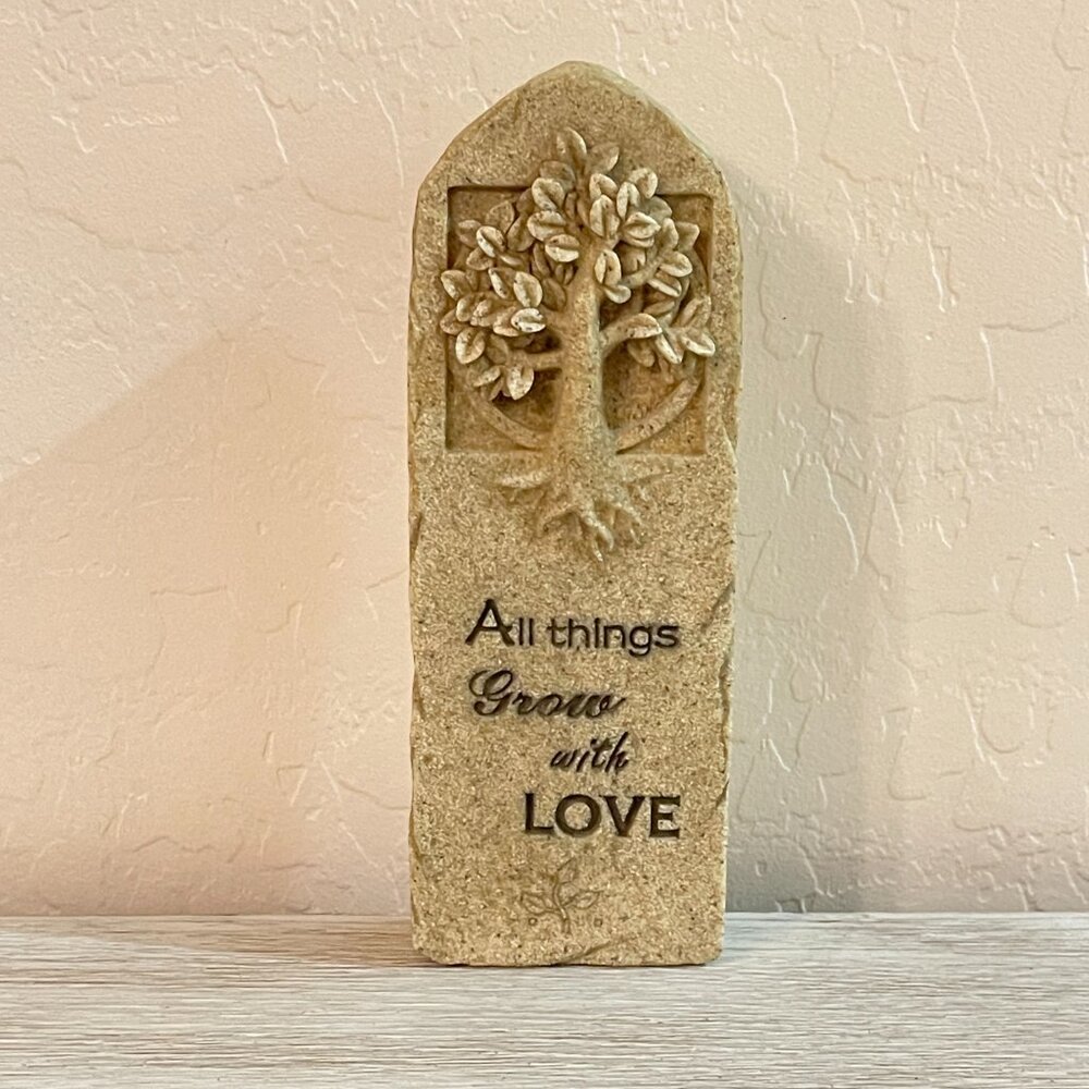 All Things Grow With Love Wall Decor Stone Family Tree of Life